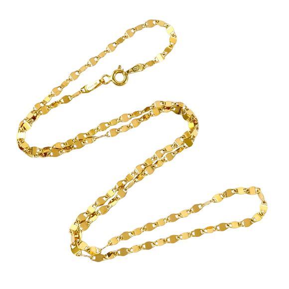 Vintage KA 1772 Italy Gold-Tone Sterling Silver 925 Tinsel Chain Necklace 18" - Picture 1 of 3